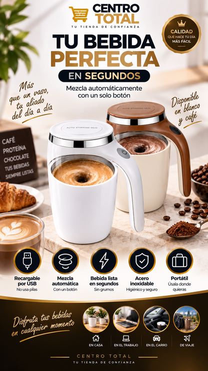 Vaso GiroMix – Taza de Automezcla Magnética Recargable