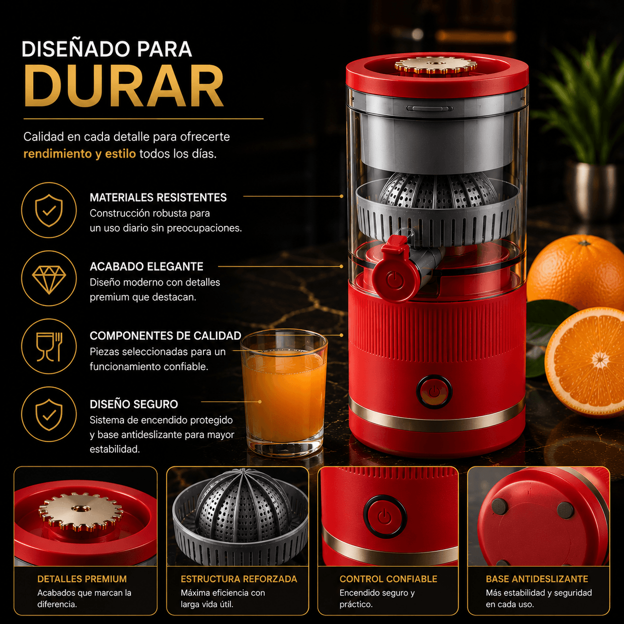 Citrus One™ – Exprimidor Eléctrico Portátil Recargable