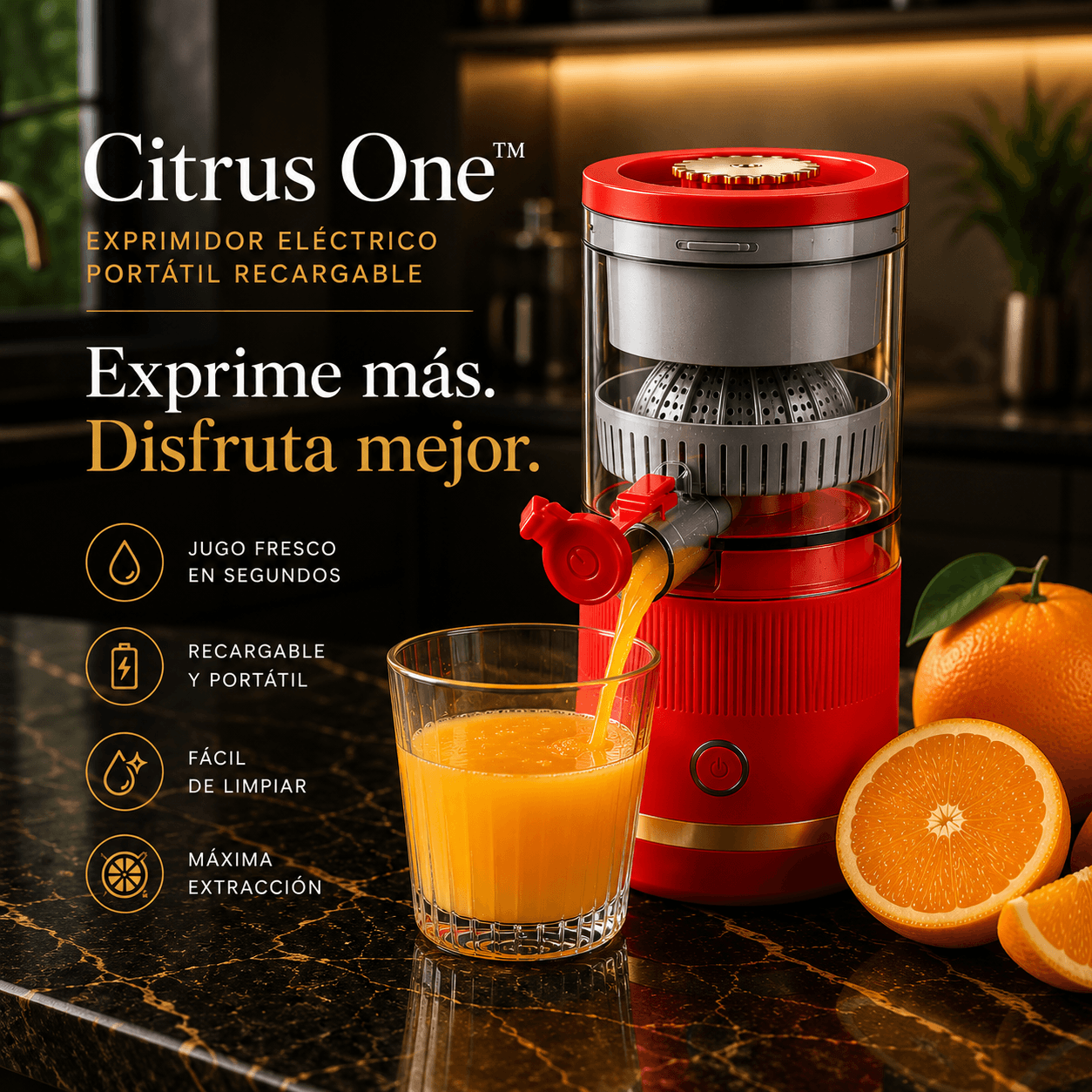 Citrus One™ – Exprimidor Eléctrico Portátil Recargable